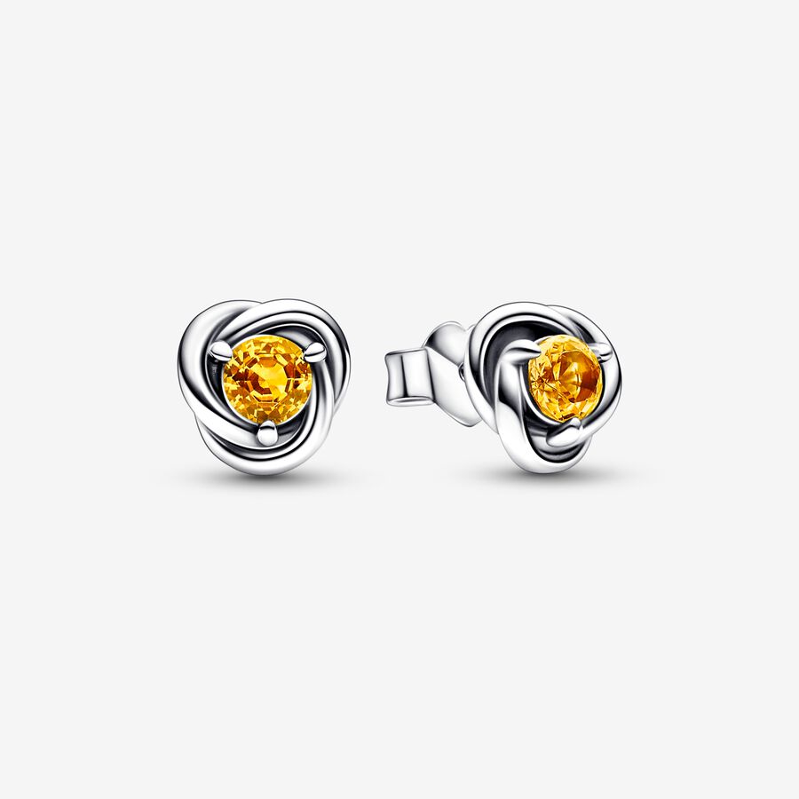 Brincos Eternity Circle cor de mel
