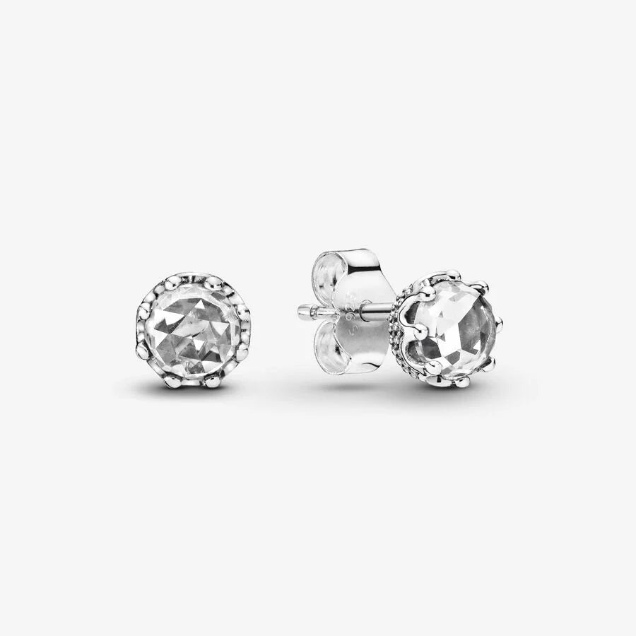 Brincos Clear Sparkling Crown
