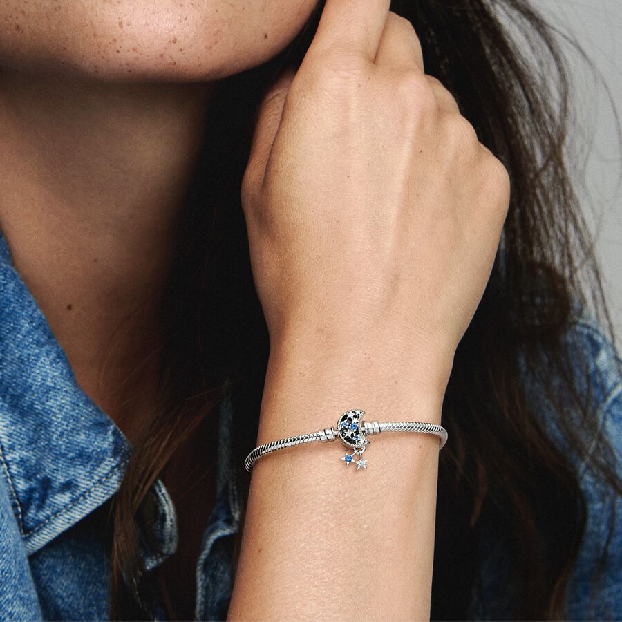 Pulseira malha snake Fecho Lua Pandora Moments