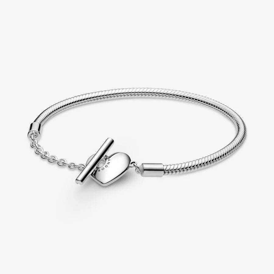 Pulseira com fecho em T Coração