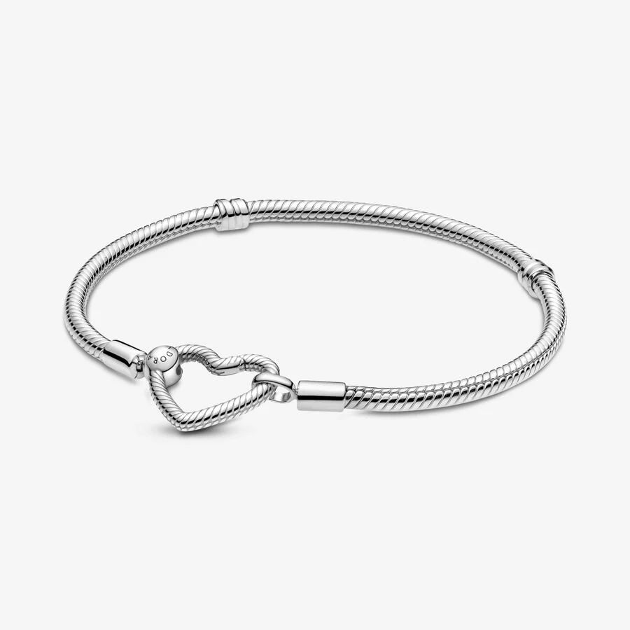 Pulseira malha Snake com fecho Coração