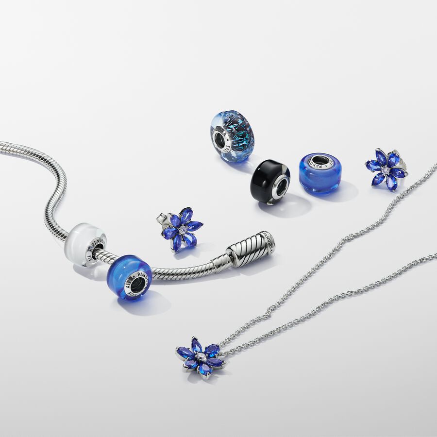 Colar Pendente Herbário Azul