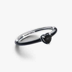 Anel Coração Chakra Preto Pandora ME