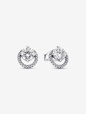Brincos Sparkling Round Prata