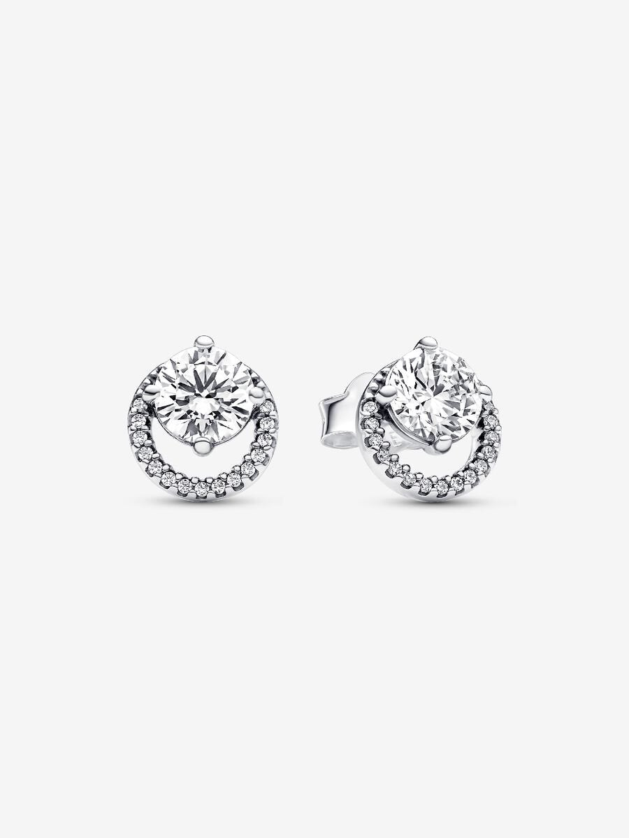 Brincos Sparkling Round Prata