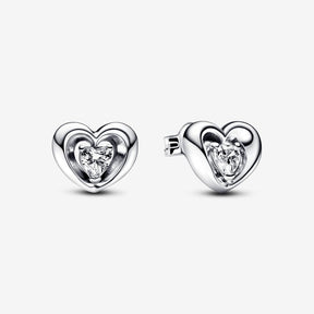 Brincos Radiant Heart & Floating Stone