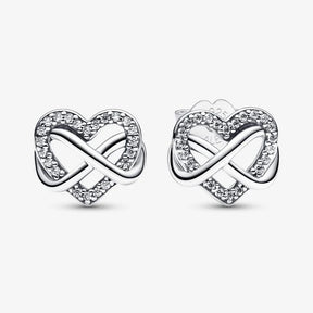 Brincos Sparkling Infinity Heart