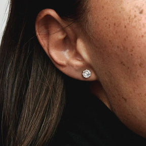 Brincos Clear Sparkling Crown