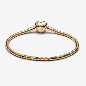 Pulseira Malha Snake Fecho Coração Árvore de Família