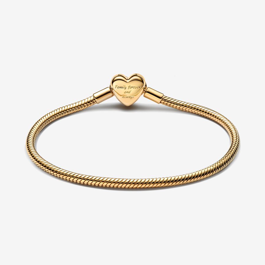 Pulseira Corrente Snake Fecho Coração Infinito Brilhante
