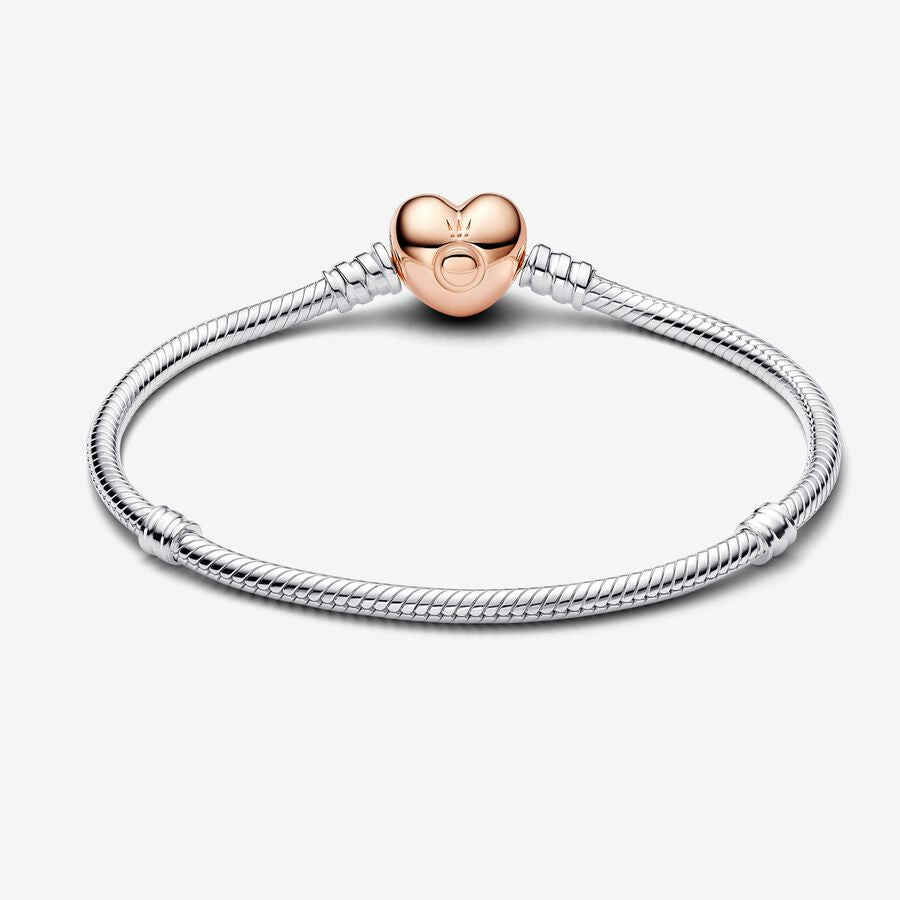 Pulseira Malha Snake e Coração Moments