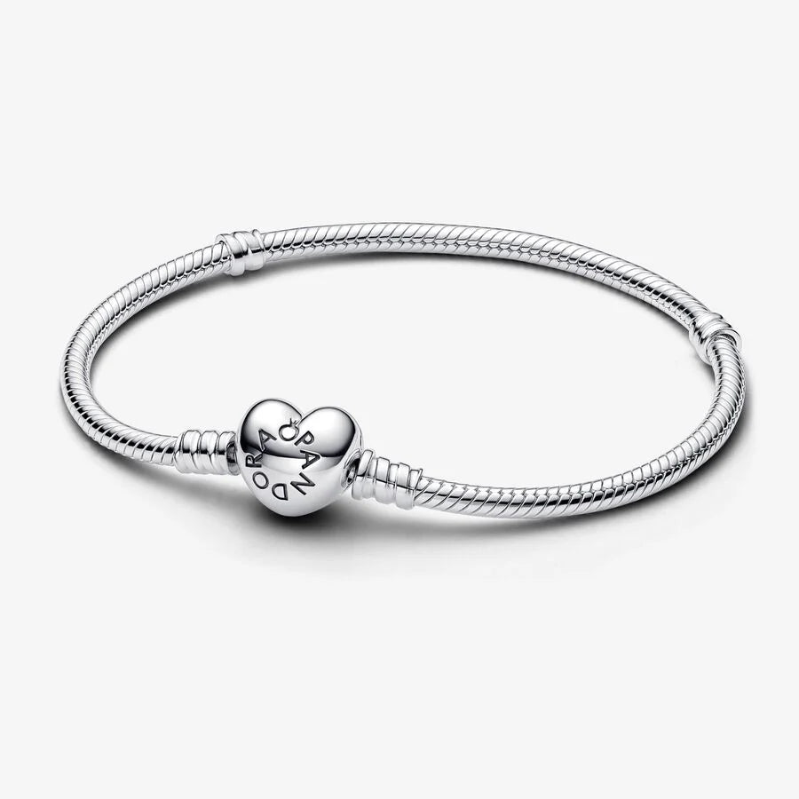 Pulseira Malha Snake e Coração Moments