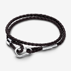 Pulseira dupla de couro Pandora Moments