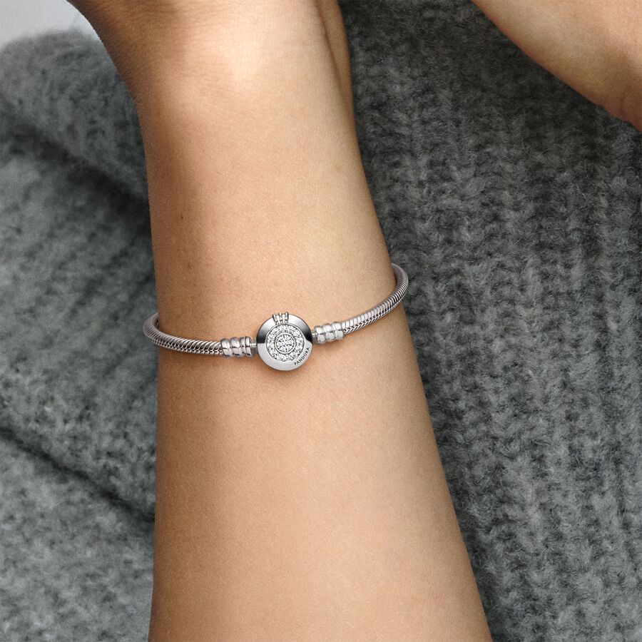 Pulseira Snake Pandora Moments fecho Coroa
