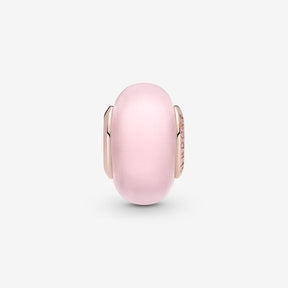 Conta Vidro Murano Rosa Mate