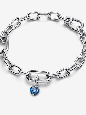 Mini-Conta Pendente Coração Chakra Azul Pandora ME Prata