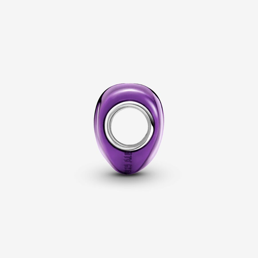 Conta Coração Roxo Metalizado