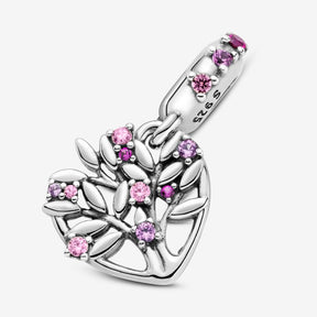 Conta Pendente Coração de Família Cor-de-Rosa