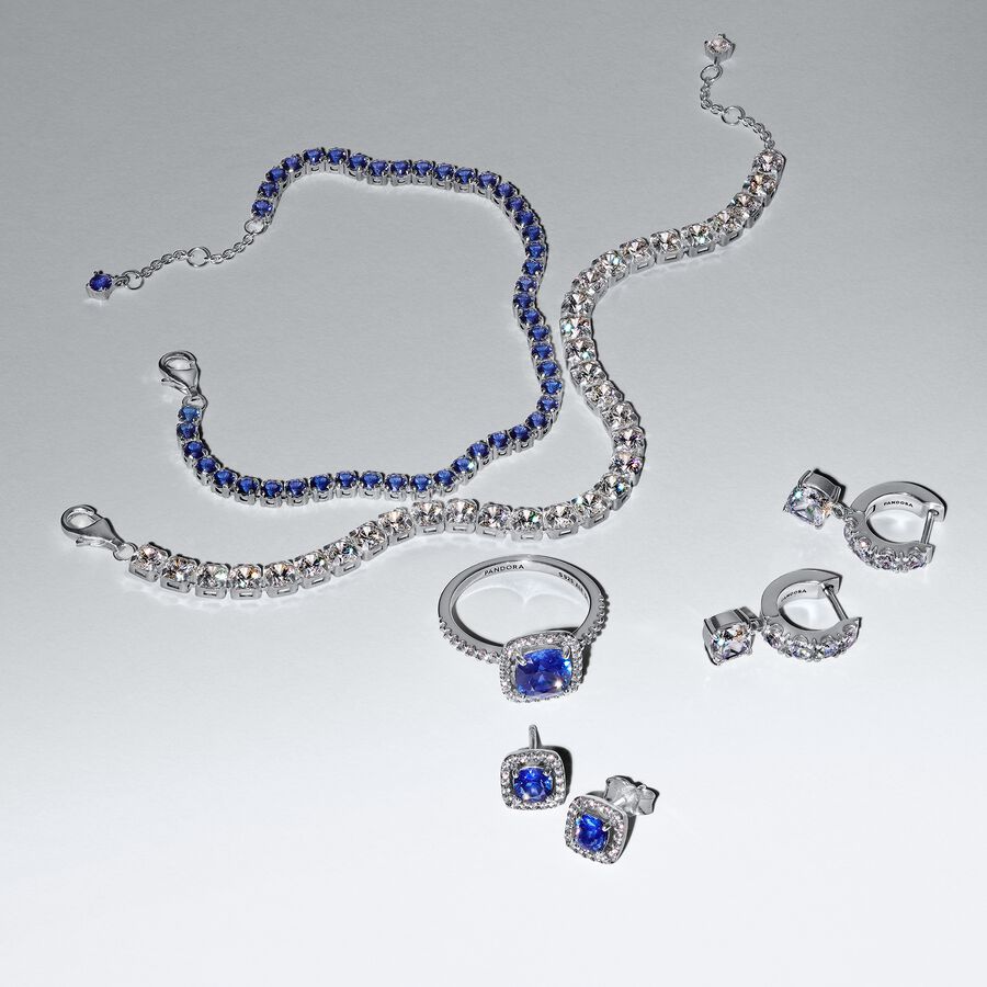 Pulseira de Ténis Azul Cintilante
