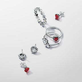 Brincos Sparkling Heart Halo