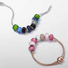 Pulseira Malha Snake Fecho Coração Pandora Moments